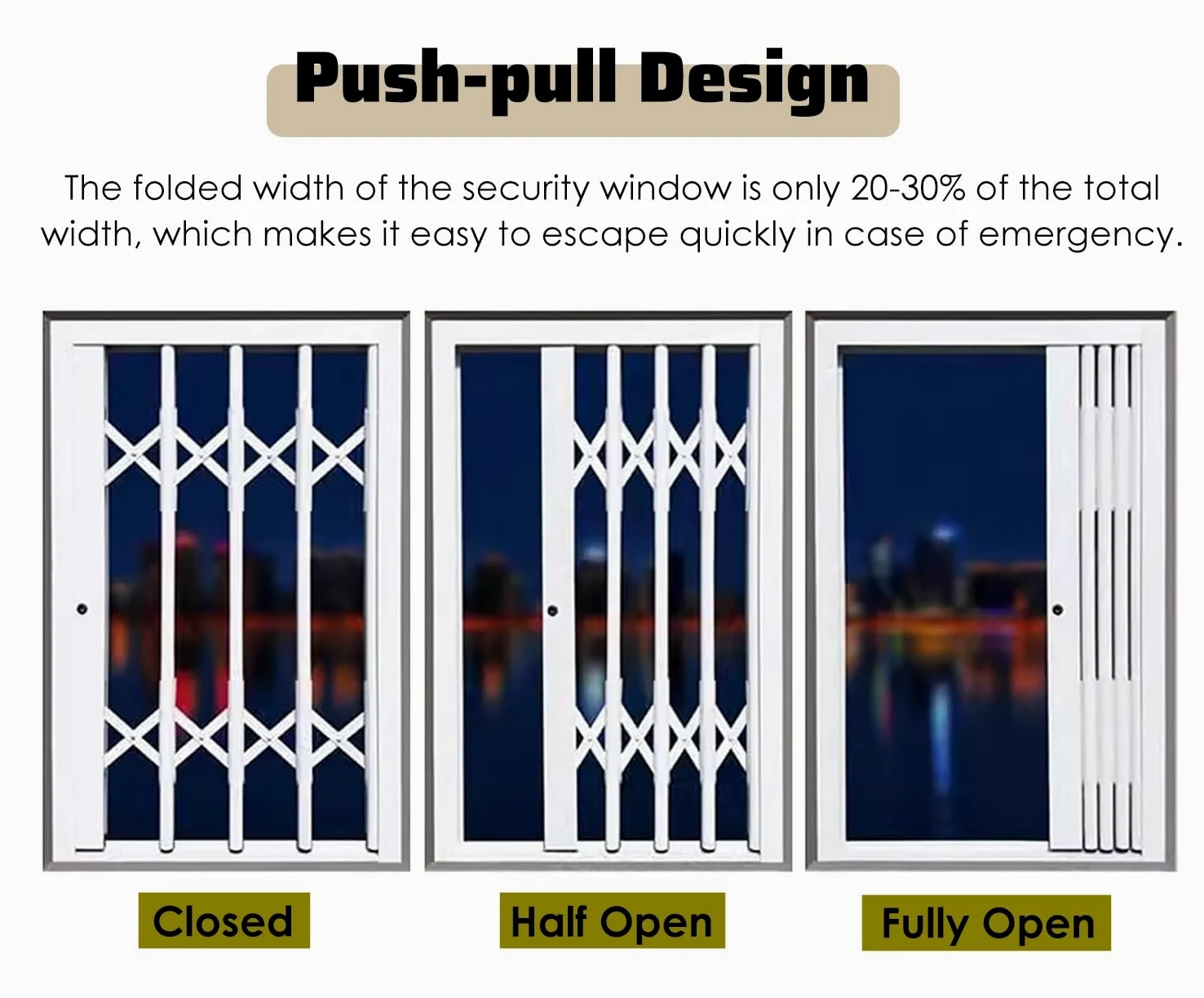 Protection de fenêtre extensible en aluminium – Grille de sécurité anti-chute pour balcons et appartements – Barres de sécurité durables pour une meilleure protection