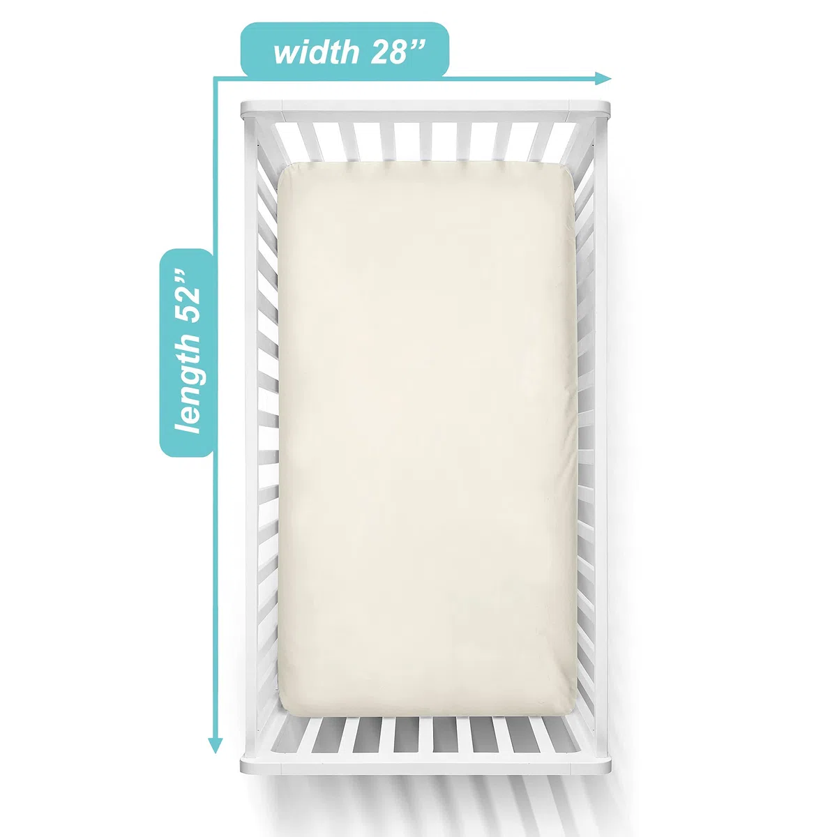 American Baby Company Lot de 2 draps-Housses 100% Coton Naturel pour Berceau de 132,1 x 71,1 cm – Doux, Respirant, hypoallergénique et Doux pour Tout-Petits – Crème Neutre pour garçons et Filles