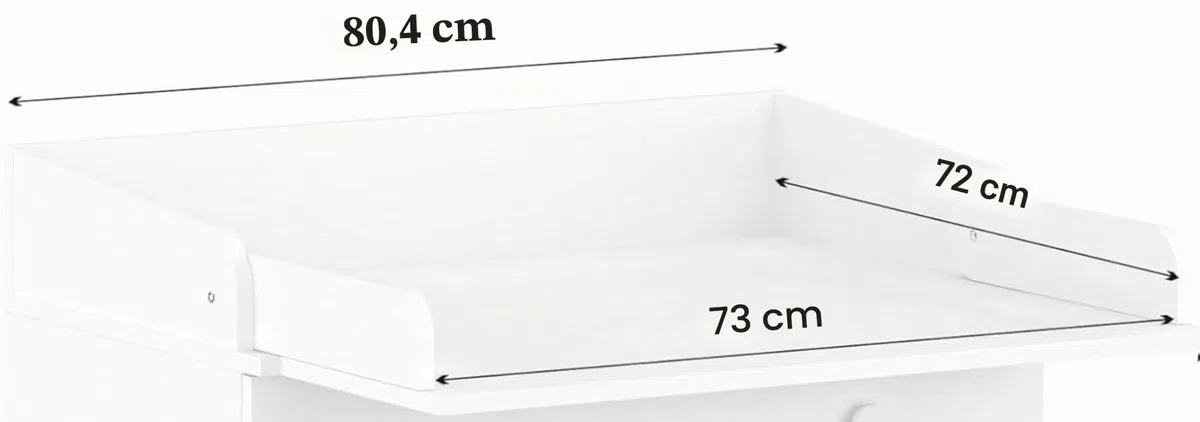 Commode Shefa Kids 820 Blanc – Table à Langer avec 3 tiroirs & Commode Chambre Enfant, Ensemble complet pour Chambre bébé avec Plan à Langer rabattable, Station de Change ergonomique