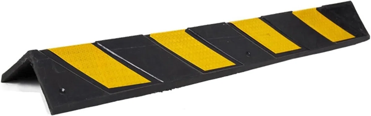 Protection murale d'angle en caoutchouc en forme de L pour garages de stationnement avec design réfléchissant, 1 cm d'épaisseur, 10 pièces - 120 cm