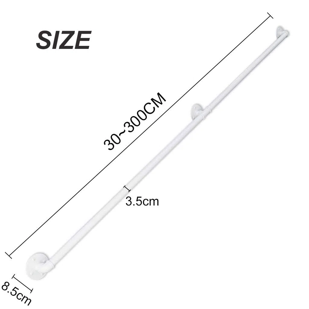 Adjuble Barrière de sécurité en fer forgé pour enfants et personnes âgées – Utilisation intérieur/extérieur – 30 à 300 cm – Protection de rampe avec kit de clé