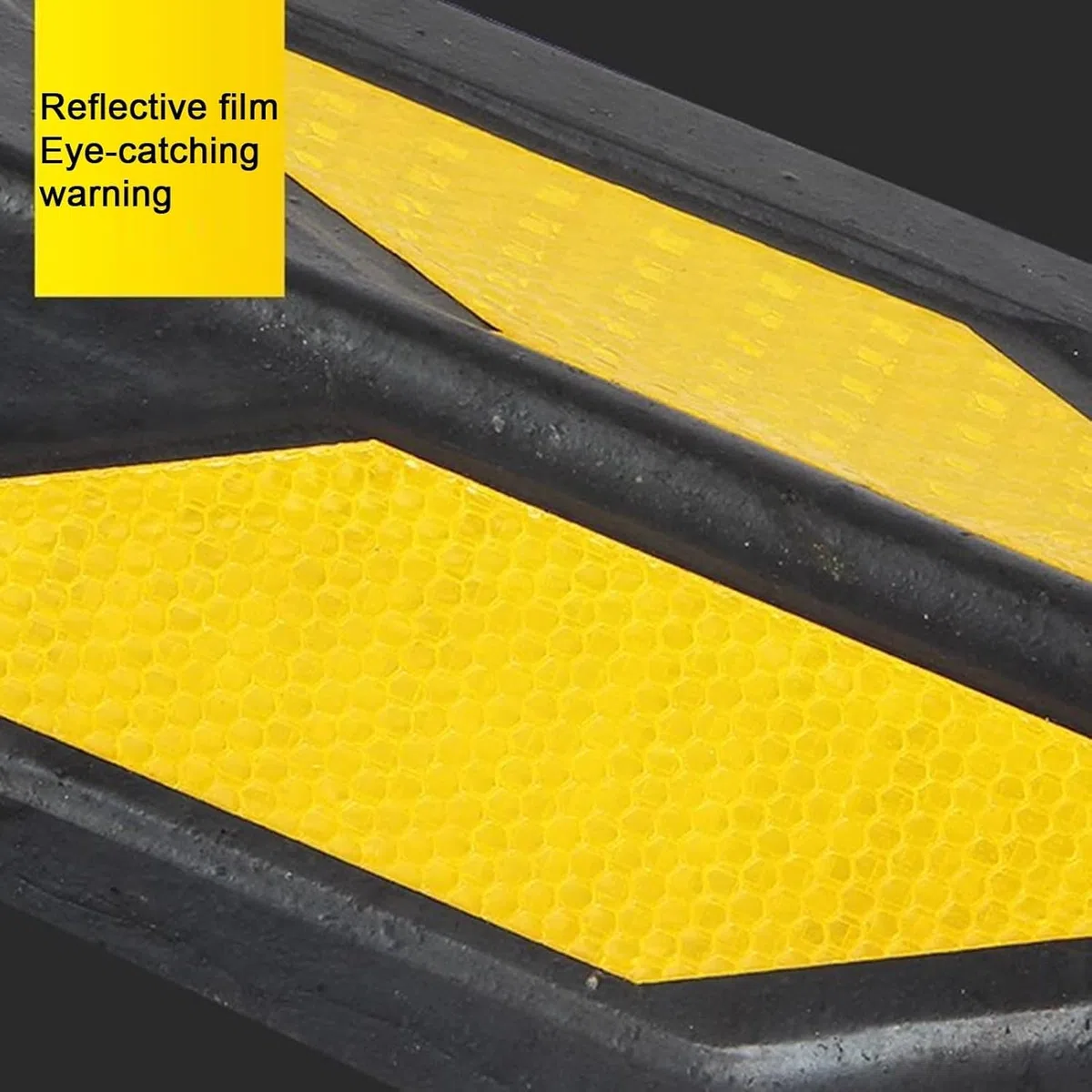 Protection murale d'angle en caoutchouc en forme de L pour garages de stationnement avec design réfléchissant, 1 cm d'épaisseur, 10 pièces - 120 cm