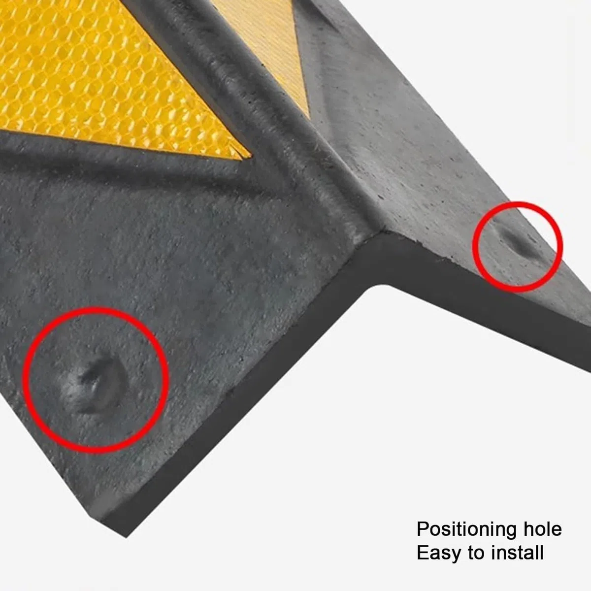Protection murale d'angle en caoutchouc en forme de L pour garages de stationnement avec design réfléchissant, 1 cm d'épaisseur, 10 pièces - 120 cm