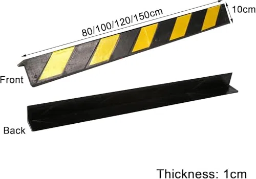 Protection d'angle en caoutchouc en forme de L pour murs de garage, protection réfléchissante pour éviter les dommages causés par le véhicule