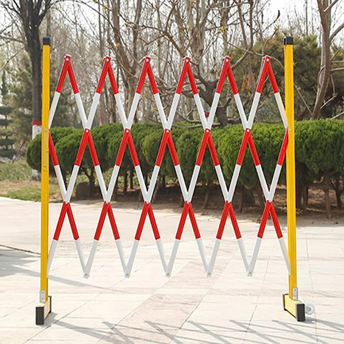 Barrière Portable, Barrière Pliante, Mobile Et Rétractable, avec roulettes, pour Chantier, pour Jardin d'enfants (Jaune 1,2 X 3 M)