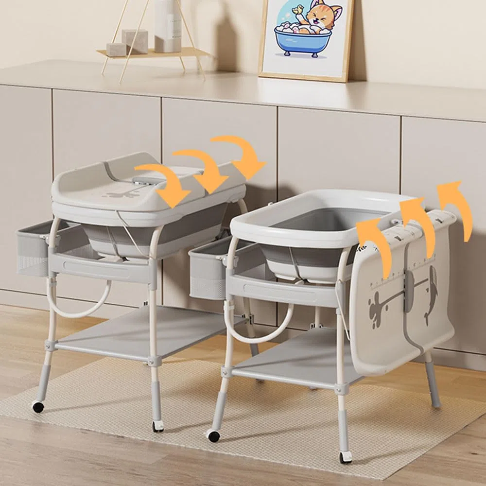 Baninni 2-en-1 Table à Langer avec Bain Ramona Gris