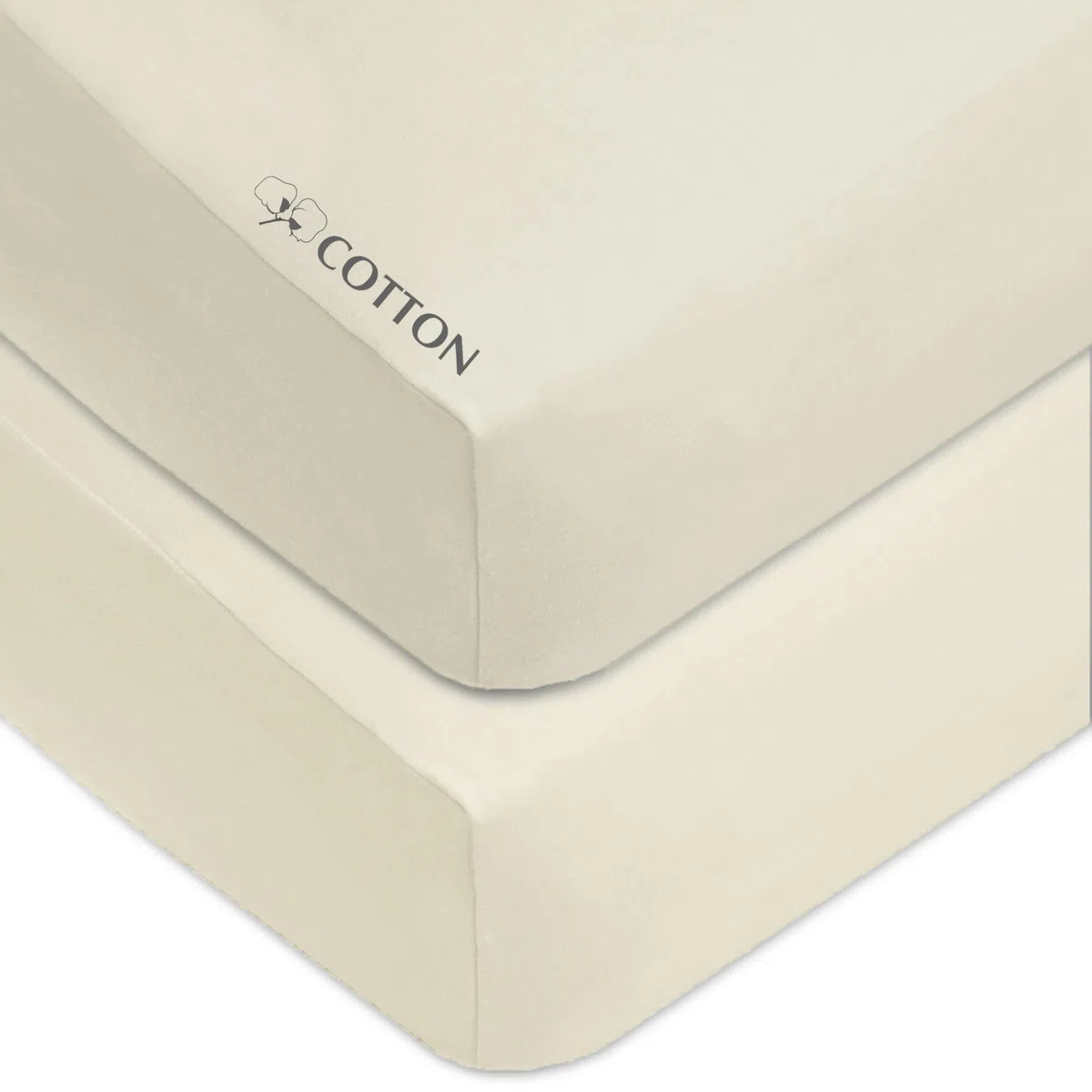 American Baby Company Lot de 2 draps-Housses 100% Coton Naturel pour Berceau de 132,1 x 71,1 cm – Doux, Respirant, hypoallergénique et Doux pour Tout-Petits – Crème Neutre pour garçons et Filles