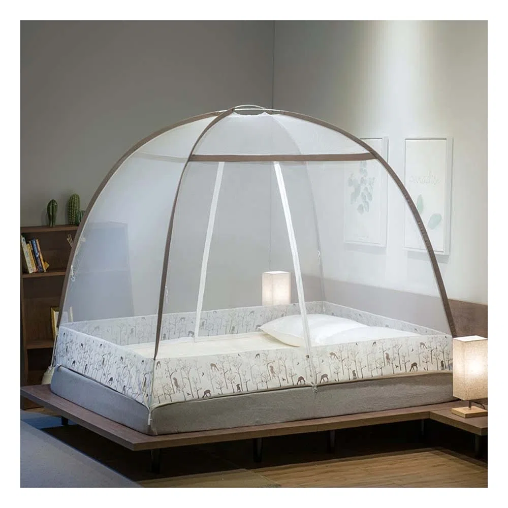 Moustiquaire Pop Up, Tente Portable Voyage Filet De Lit À Fermeture Éclair À Trois Portes, Installation Facile Et Maille Fine, Parfaite pour La Chambre À Coucher en Plein Air,1,180 * 200cm