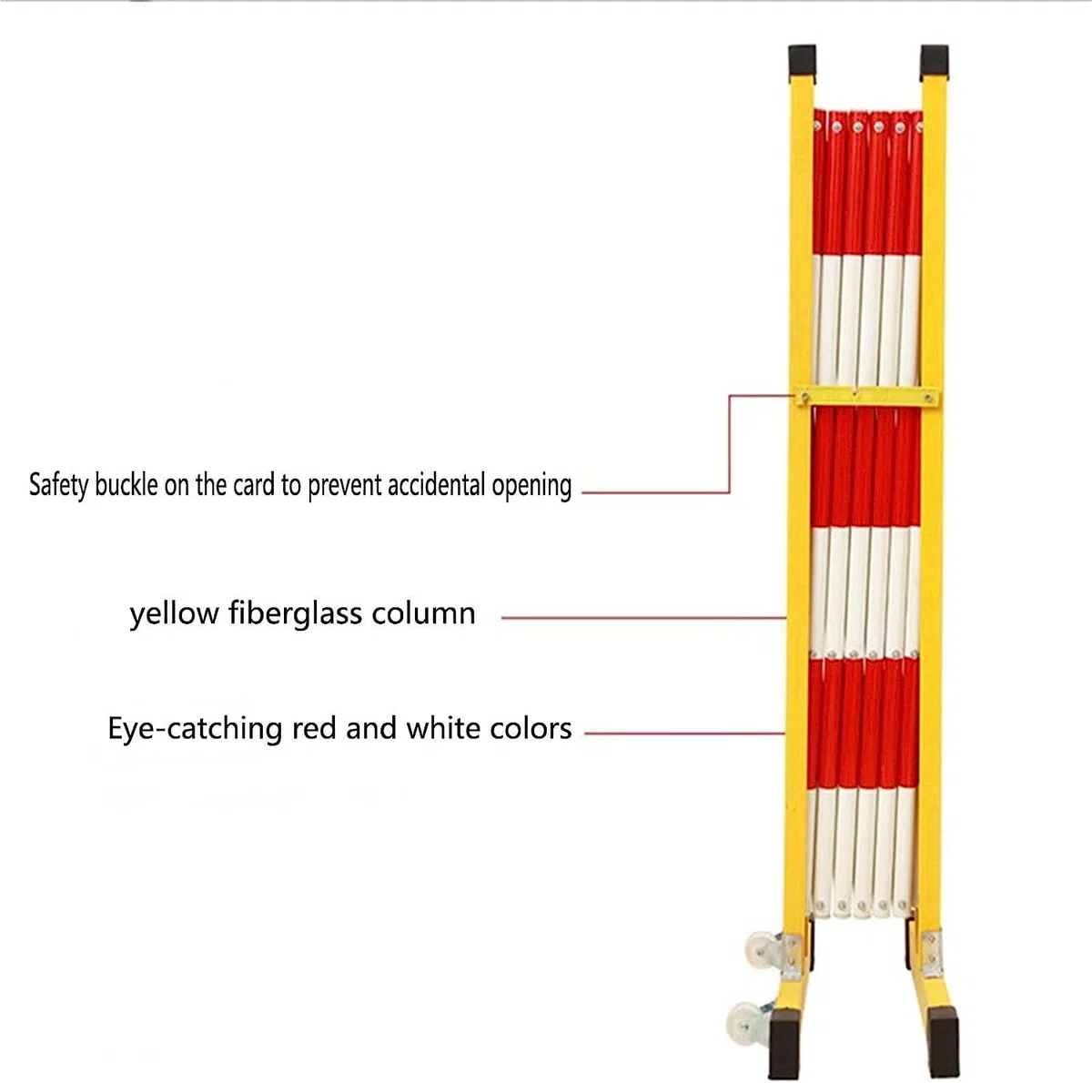 Barrière Portable, Barrière Pliante, Mobile Et Rétractable, avec roulettes, pour Chantier, pour Jardin d'enfants (Jaune 1,2 X 3 M)