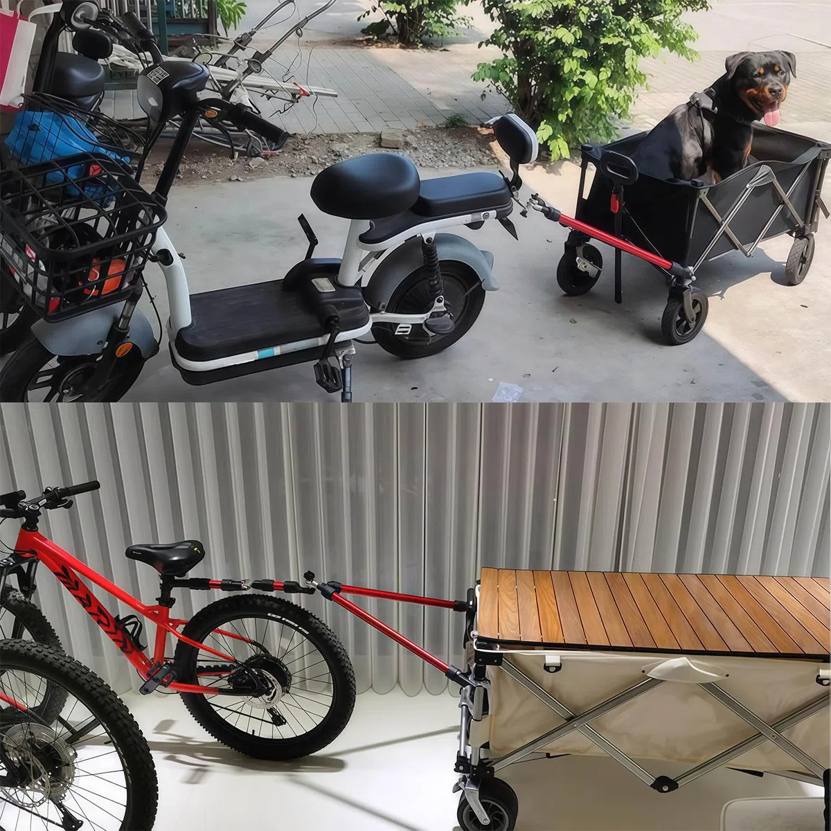 Attelage de remorque de vélo pour remorquage, barre de remorquage universelle pour vélo, vélo électrique, camping et randonnée
