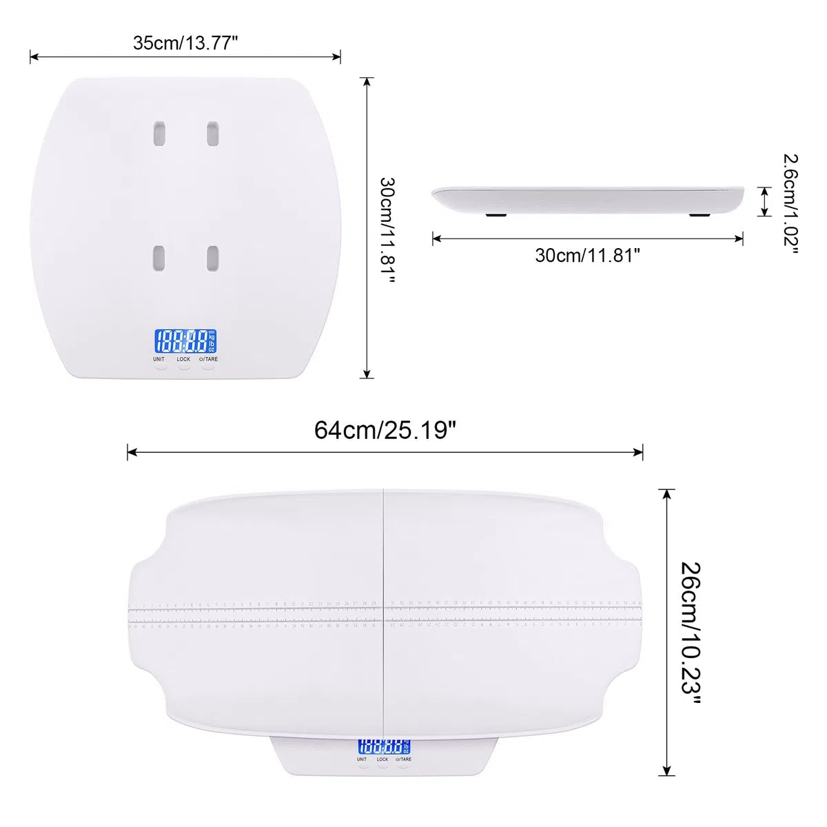 Balance Numérique pour Bébé Balance de Pesée Électronique Balance Multifonction Balance pour Animaux Domestiques avec Affichage Clair Adaptée à