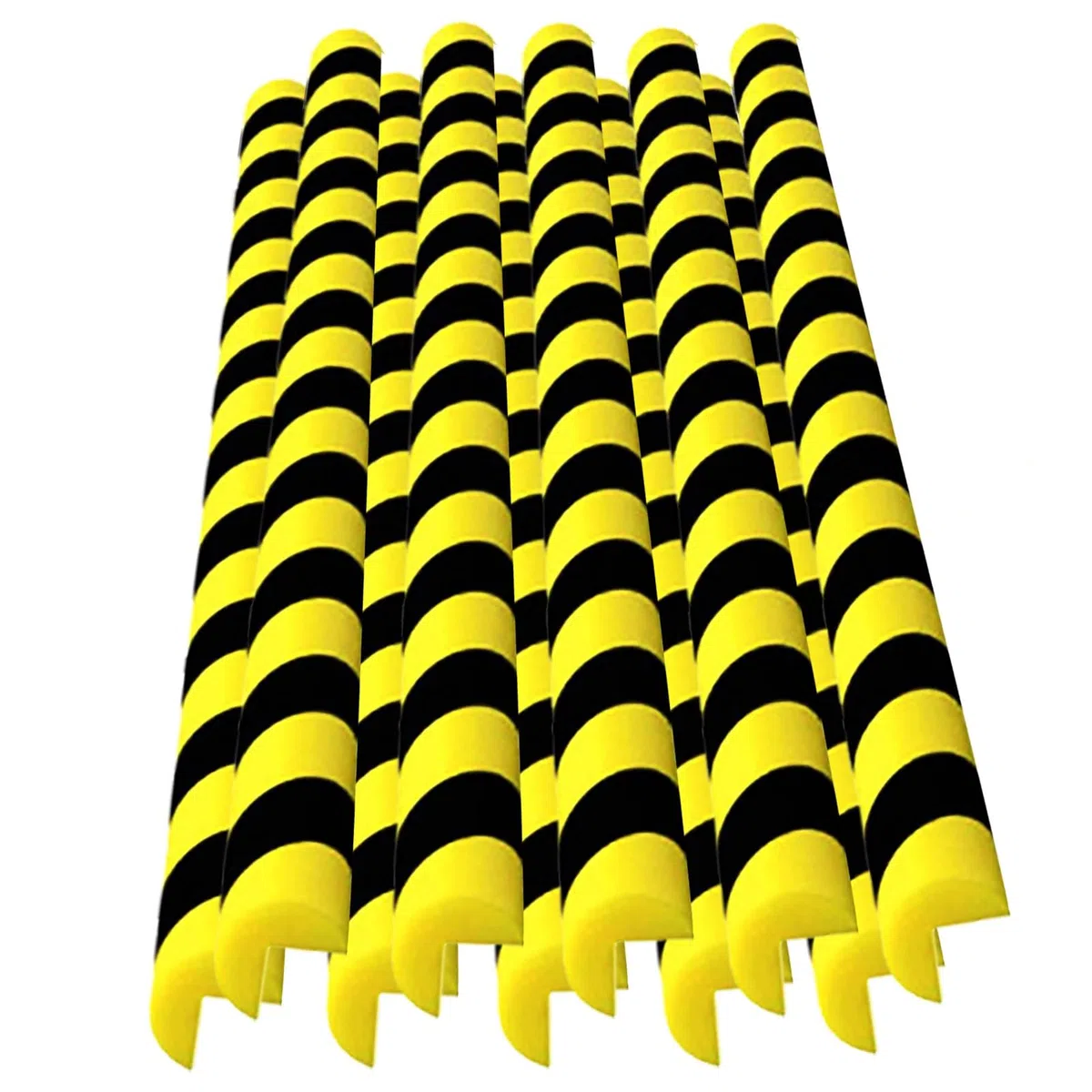 Protections d'angle en Mousse de 99 cm (39 Pouces), Autocollantes, pour Plus de sécurité, Rayures Noires et Jaunes Haute visibilité, Lot de 10, pour Murs, escaliers, garages et entrepôts.