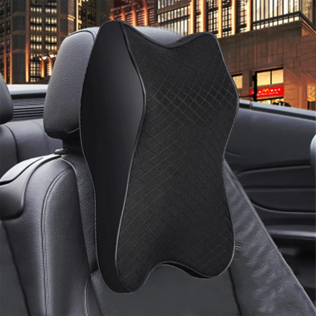 Oreiller d'appui-tête de Soutien de Cou de Voiture, Coussin de Soutien de tête de siège de Voiture en Mousse à mémoire de Forme, oreillers de Cou de Voiture Doux pour la Conduite d'une Chaise de bur